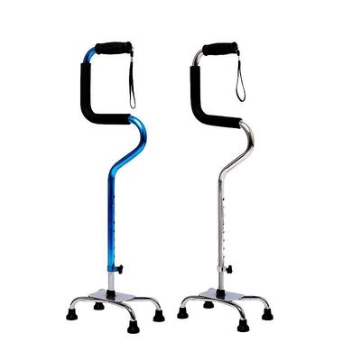 Buen precio Aleación de aluminio plegable bastón de caña manija barra de flexión de cuatro piernas terapia de rehabilitación en línea