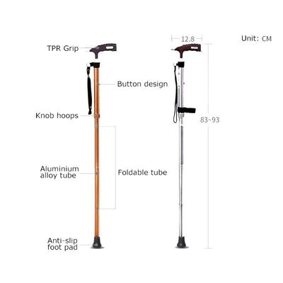 Buen precio Bastones plegables de aluminio para caminar con almohadilla para el pie antideslizante fácil de llevar en línea