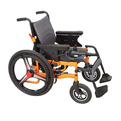 Elderly Electric Wheel Chair Foldable With Both Sides Separate Leg Rest