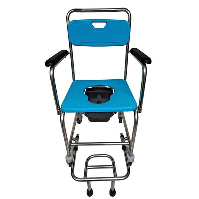 Good price Blue Medical Safety Shower Toilet Chair With Wheels Easy Cleaning online