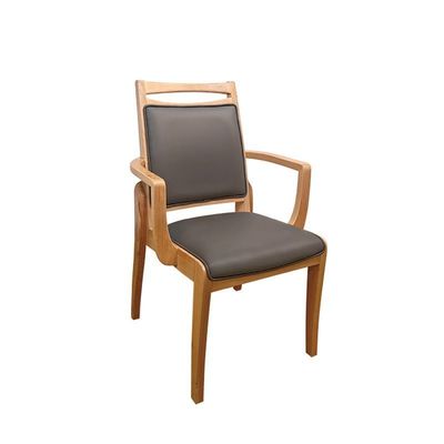 Modern Hotel Solid Wood Restaurant Chairs Stainless Steel Wood Cafe Chairs