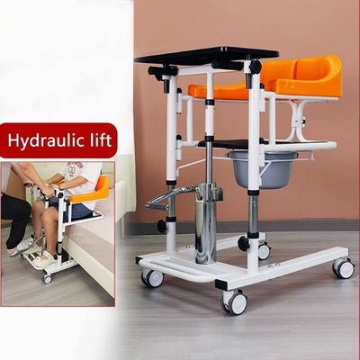 Good price 180 Degree Hydraulic Patient Lift Transfer Chair With Universal Wheel Caster online