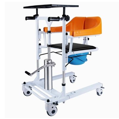 Orange Adjustable  Transfer Lift Chair Paralyzed Hydraulic Lift Wheelchair