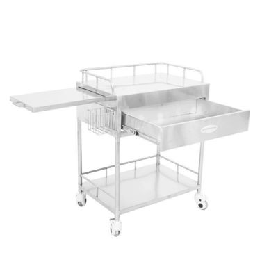 Giá tốt. Compact 3 Tier Stainless Trolley y tế chống ăn mòn với ngăn kéo trực tuyến