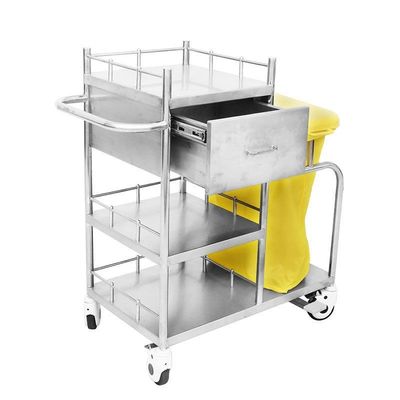 Good price First Aid Hospital Stainless Steel Trolley Multi Functional Metal Medical Trolley online