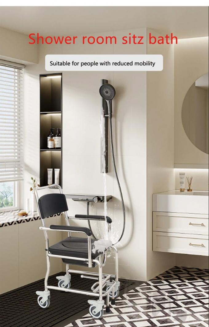 Wholesale Manufacturer′s High-Quality Steel Light Weight Commode Wheelchair for Disabled Person
