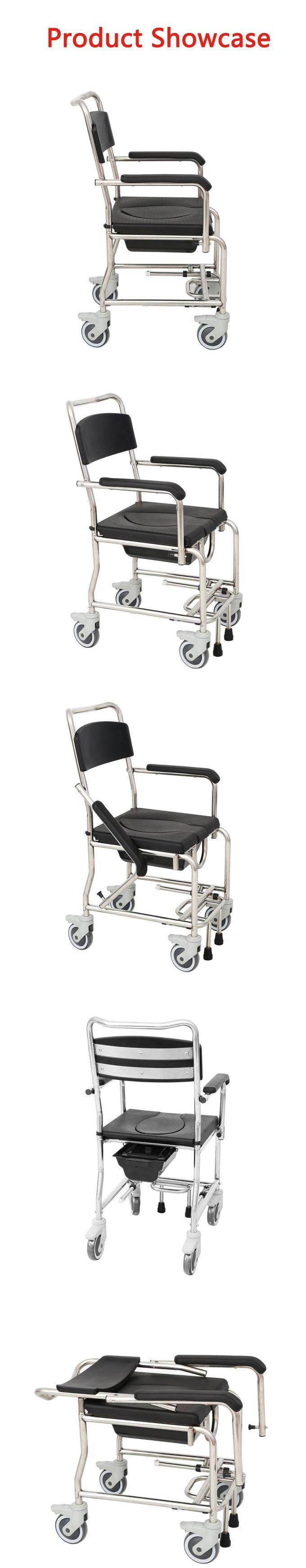 Wholesale Manufacturer′s High-Quality Steel Light Weight Commode Wheelchair for Disabled Person