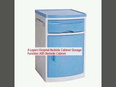 4 Layers Hospital Bedside Cabinet Storage Function ABS Bedside Cabinet