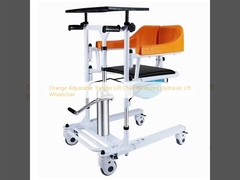 Orange Adjustable  Transfer Lift Chair Paralyzed Hydraulic Lift Wheelchair