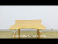 Scandinavian Style Solid Wooden Dining Table Easy Cleaning Polygonal Shape