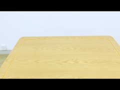 Sleek Minimalist Wooden Table Set Space Saving Solid Wood Dining Set For Conference