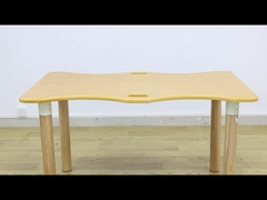 Square  Wooden Table Set  Wavy Dining Table Easy Maintenance